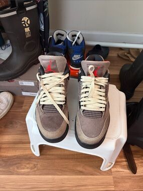 Nike Air Jordan 4 - Taupe Suede with Red Jumpman Jordan 4’s Taupe Haze AUTHENTIC